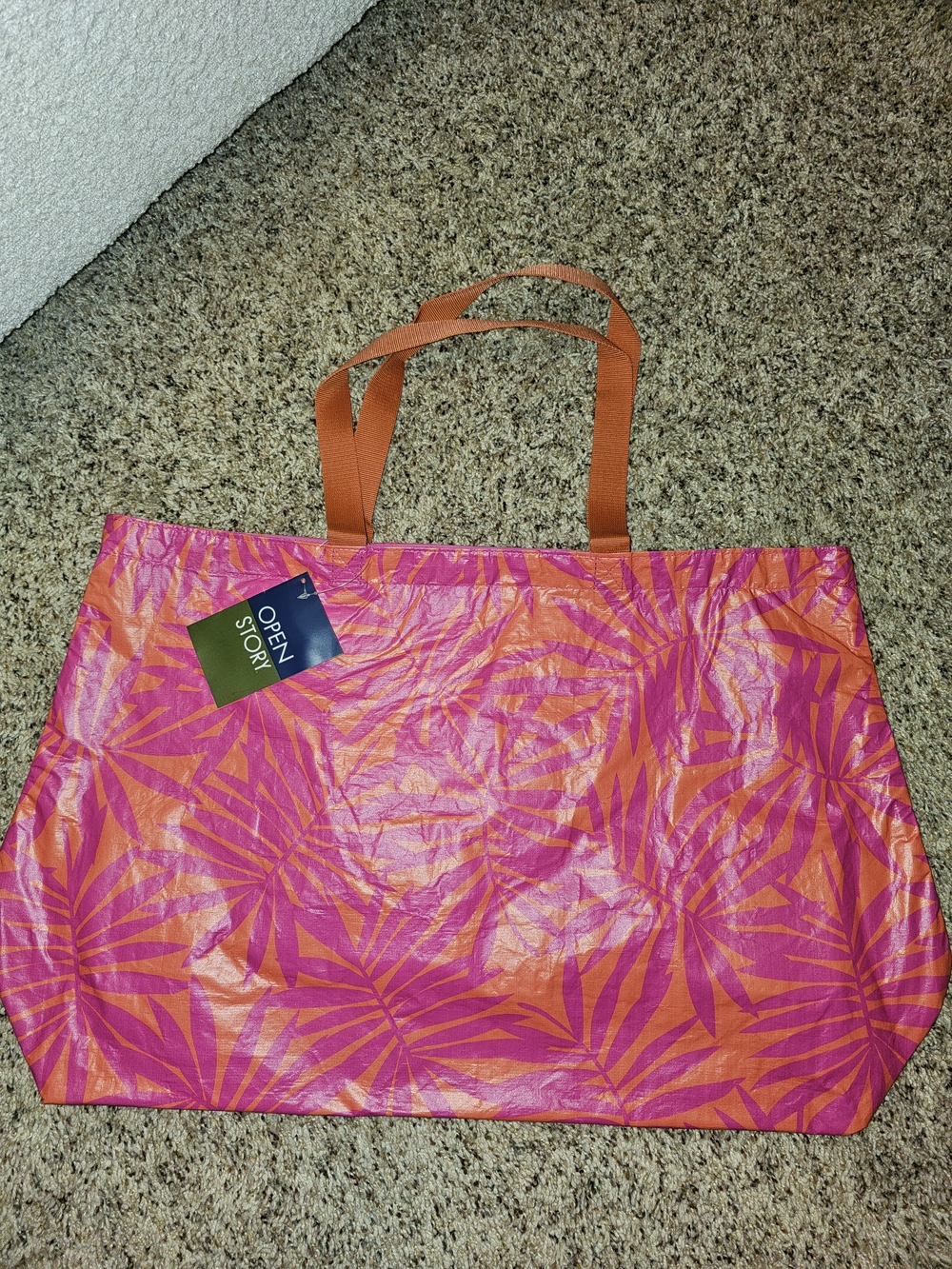 Pink and Orange Tropical Tote Bag